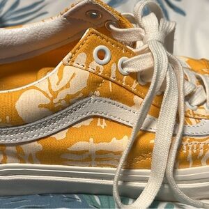 Vans Floral Yellow and White Sneakers